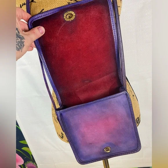 Recycled Riot hand dyed Vintage Coach Compact Pouch - Picture 3 of 15